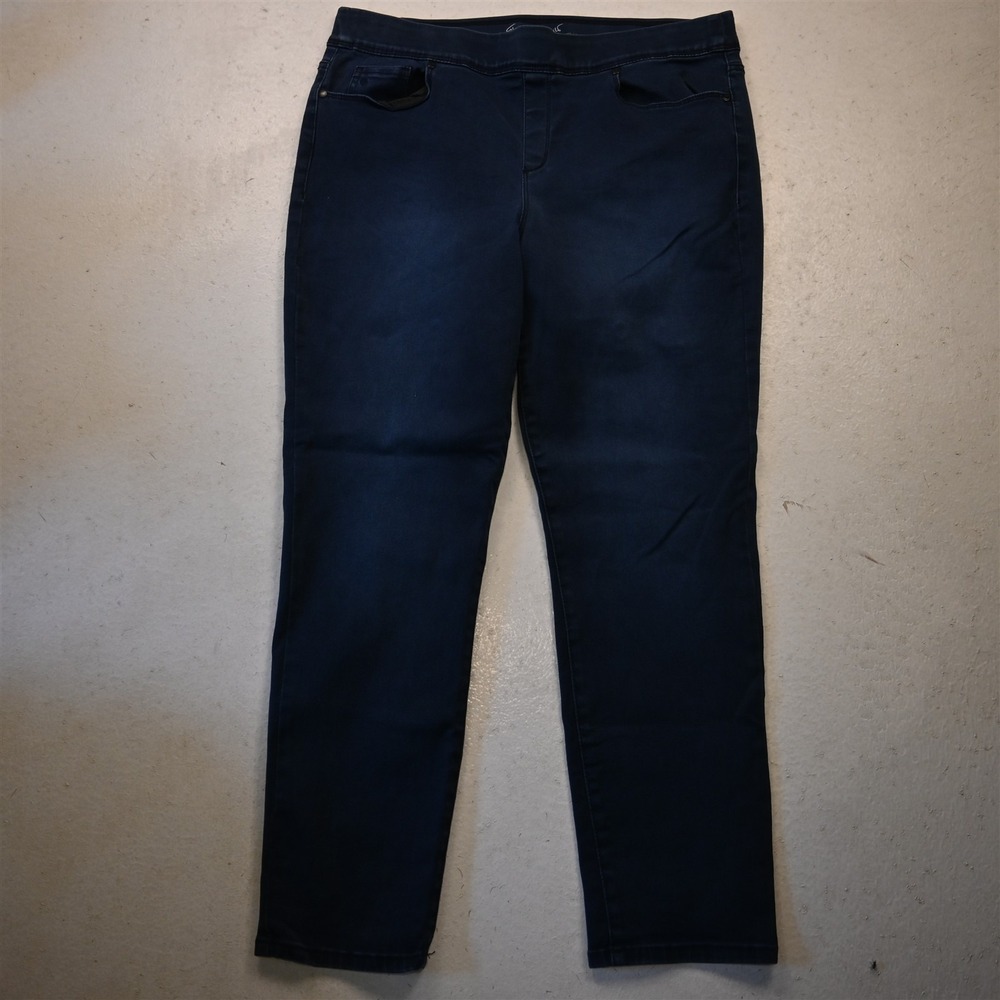 Gloria Vanderbilt 16 High Rise Avery Skinny Pull On Dark Denim Womens Jeans